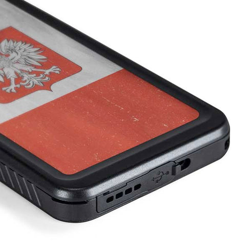 Poland Flag Distressed Galaxy S24 Waterproof Case